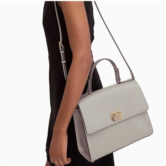 Kate Spade Doris Orchard Valley Handbag Sidewalk Beige Leather Kelly Bag - Picture 3 of 8